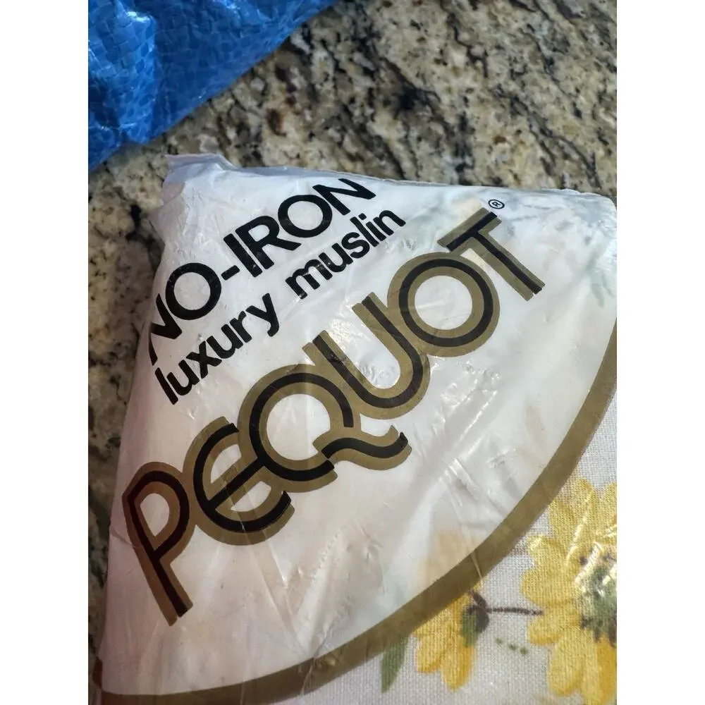 VTG Double Flat & fitted Sheet Pequot No-Iron Percale NIP Dainty Daisies USA NEW